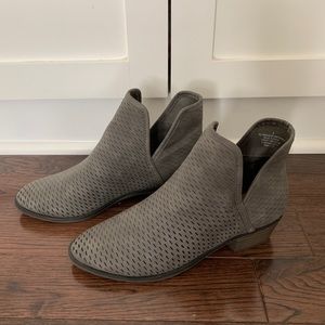 Gray laser-cut booties